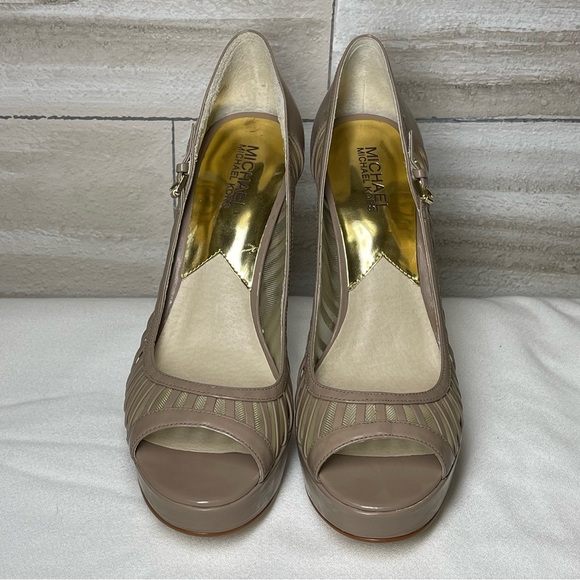Michael Kors Molly Platform Stiletto Peep Open Toe High Heels 9 - Picture 2 of 10